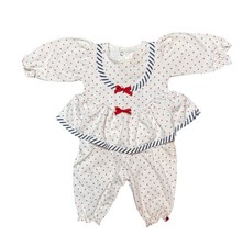 VTG Buster Brown Nautical Sailor Baby Romper 6-9 Months USA Made Red White Blue