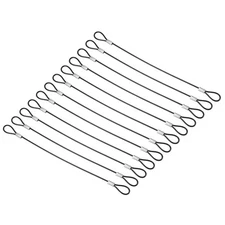 12 Pack 0.6Ft Safety Cable Lock Stainless Steel 2mm Security Wire Rope Black