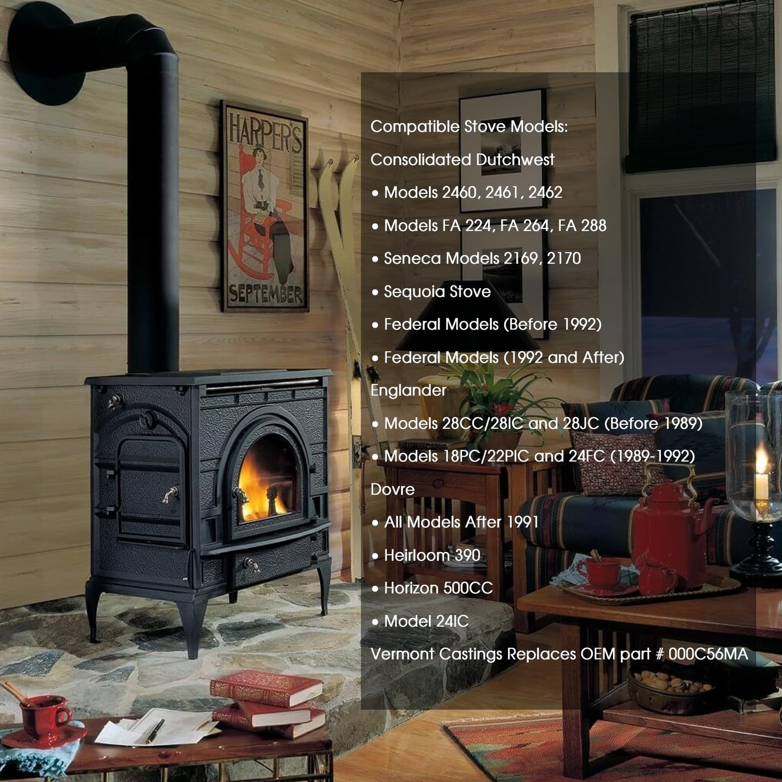 Hearth Wood Stove Catalytic Combustor 6x2 in. Ceramic Converter for Longer Burns