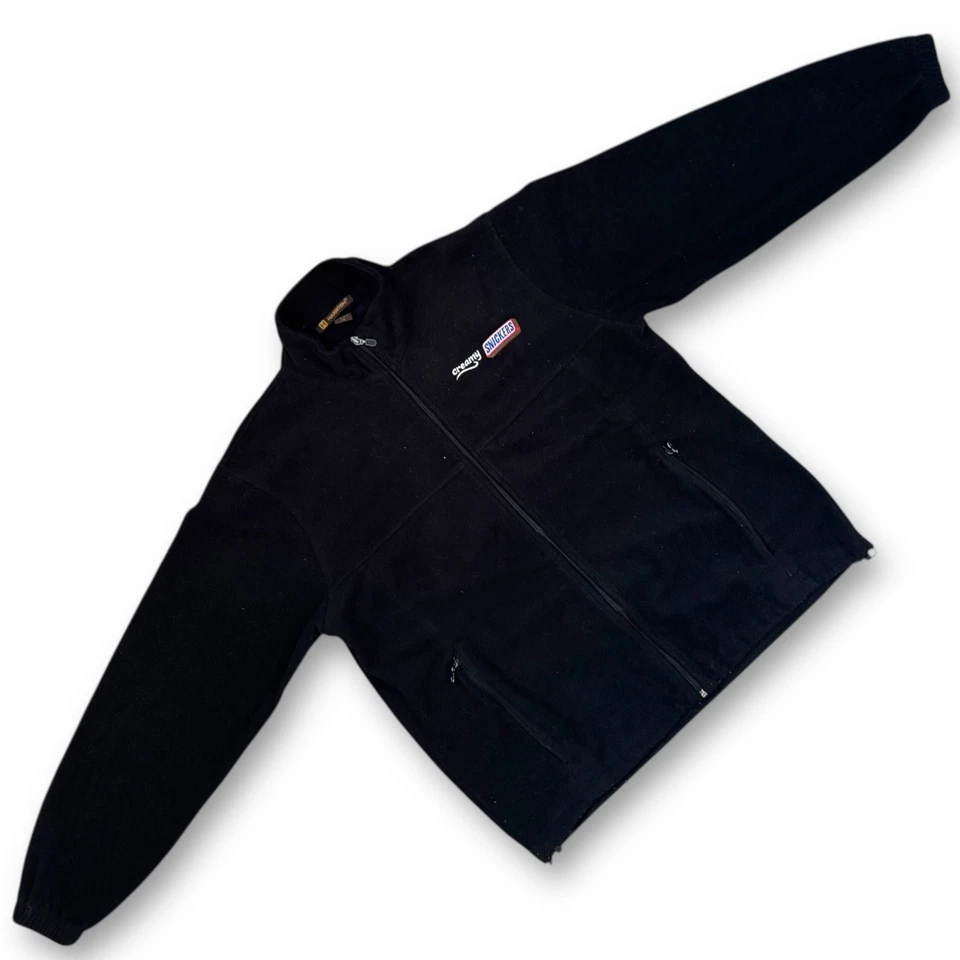 Harriton Creamy Snickers Embroidered Fleece Jacket Black Men’s Large Full Zip Pr - Image 3 of 4