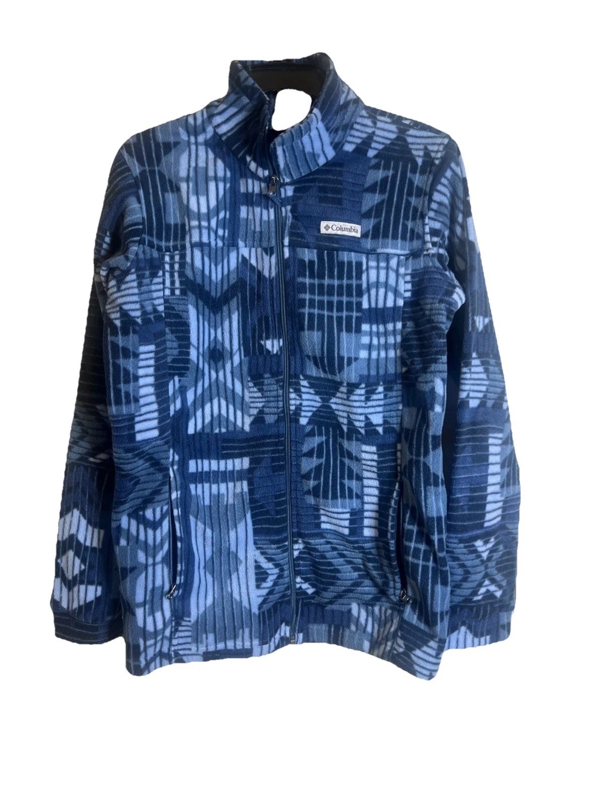 COLUMBIA JACKET BLUE PATHWAYS PRINTED STEENS MOUNTAIN FLEECE Sz XL Unisex