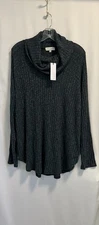 MICHAEL STARS | Women’s Marled Knit Ribbed Turtleneck Sweater -Plus Size 2X