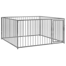 Outdoor Dog Kennel Large Dog Crate Dog Cage Playpen Galvanized Steel vidaXL