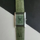 Vintage Seiko Slim Quartz Green Face Gentlemen's Wrist Watch - FREE SHIPPING