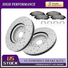 Front Drilled Brake Rotor Pads For 2017-2019 2020 Cadillac XT5/XT6 Buick Enclave