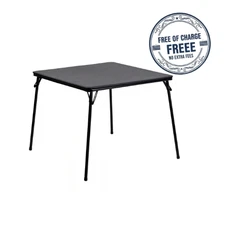 Foldable Vinyl Card Table - Black Lightweight Portable Easy-to-clean FREE SHIP
