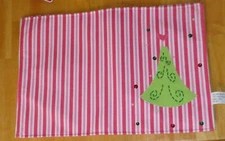 December Home Chic Christmas Place Mats Set of 2 New Pink White Stripe Tree
