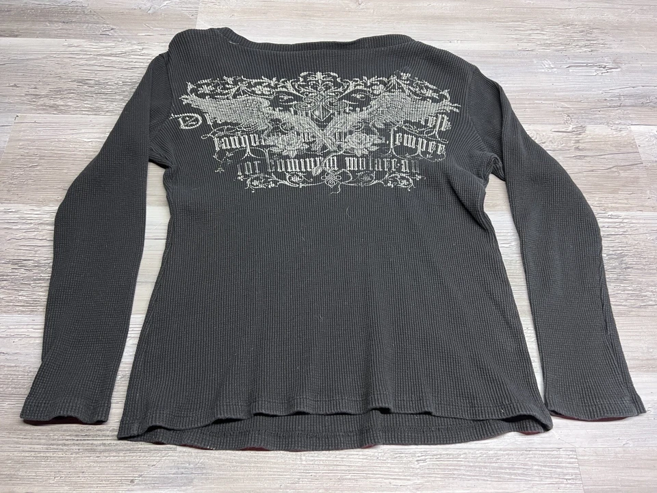 Camisa Térmica Estilo Aflicción Y2K De Colección Talla XL Gótica Grunge McBling Alas de Ángel Foto 2 de 4