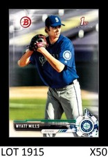 1-2017 BOWMAN DRAFT PAPER BASE WYATT MILLS MARINERS CARD#BD-14 QTY