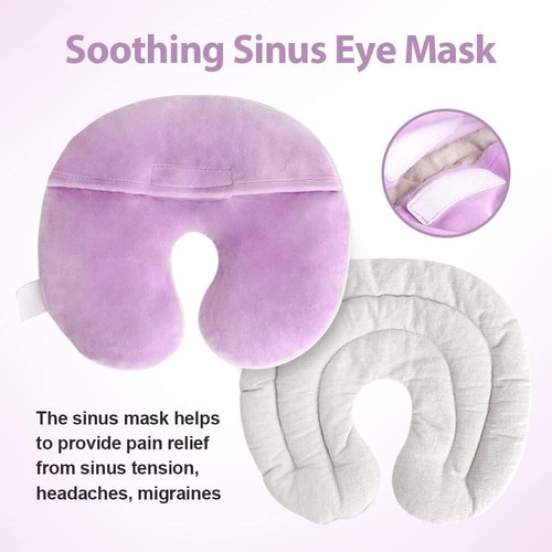 NEWGO Face Heating Mask for Sinus Pain Microwaveable Heating Warm Cold Compress - Picture 2 of 7