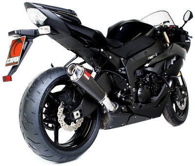 2009-2012 ZX6R Scorpion Exhaust Slip On Power CONE - Carbon Fiber
