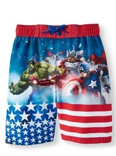 Marvel Avengers Hulk Iron Man Thor Captain America Swim Trunks Shorts Boy 5/6