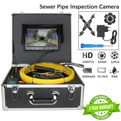 Sewer Camera 10'' LCD Screen Pipeline Inspection Camera with Meter Counter IP68