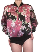 S.l.b Petite Silk Floral Zip Up Jacket
