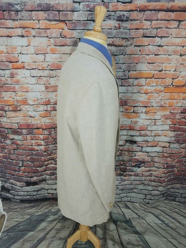 NWOT The J Peterman Co 40L Beige 3 Button LINEN COTTON Sport Coat Blazer Jacket - Picture 5 of 8