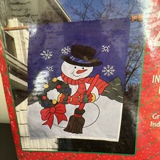 Snowman Christmas Flag Banner Winter 28x40 Heavy Duty New