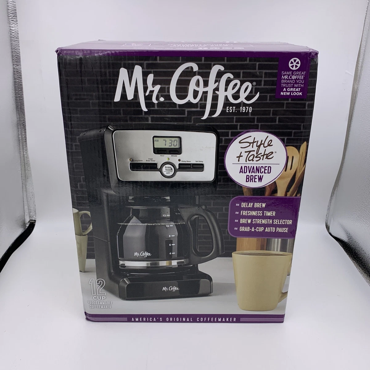 Mr. Coffee 12-Cup Programable Coffee Maker Black/Stainless Steel