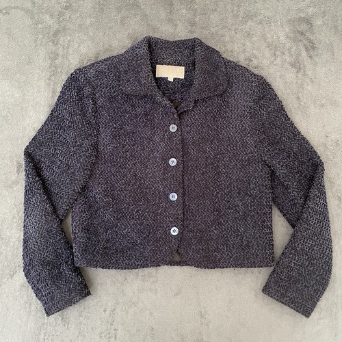 Earl Rutenberg Womens Cropped Chenille Textured Career Jacket Blazer ...