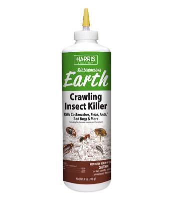 Harris Diatomaceous Earth Crawling Insect Killer, 8oz for Roaches, Fleas, Ants,