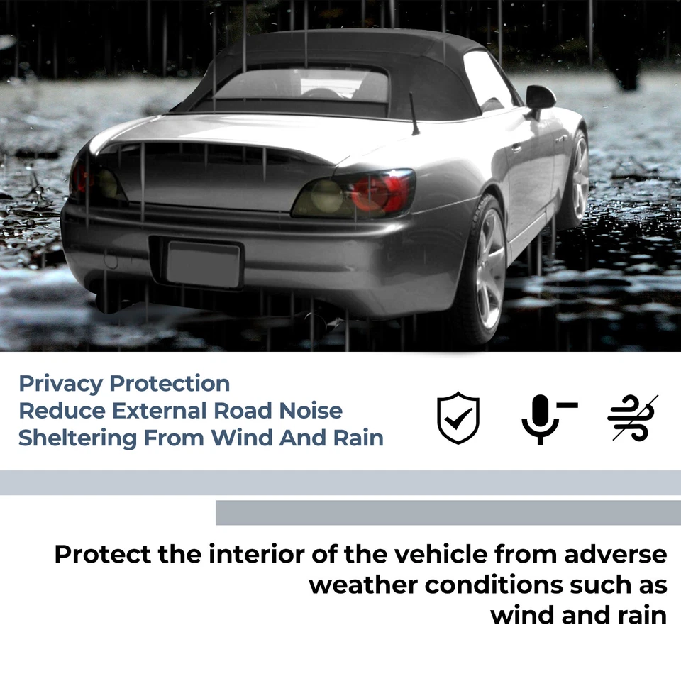 Для Honda S2000 1999 2000 2001 кабриолет мягкий верх со стеклянным окном черный - Изображение 4 из 4