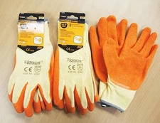 3 Pairs Latex Coated Knit Cotton Work Glove Large size