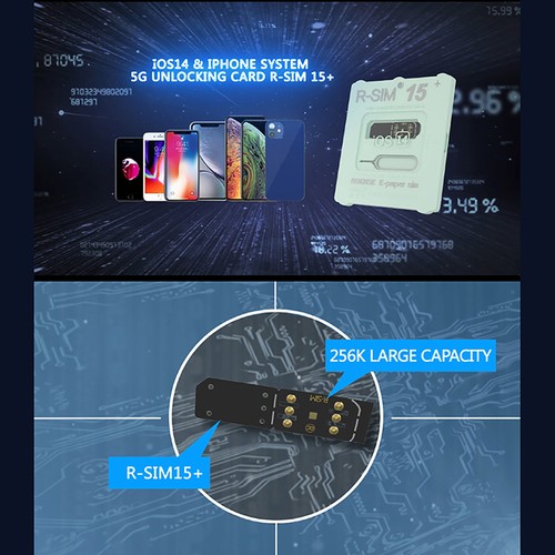 R-SIM15+ 5G Unlock Card Unlock 5G Signal for iOS14 And iPhone System - Photo 5 sur 10