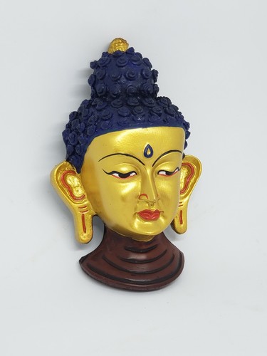 Small Traditional Shakyamuni Buddha Hard Resin Wall Hanging Sculpture ~ Nepal - 第 9/9 張圖片