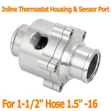 For 1.5" Hose -16AN 1-1/2" Inline Thermostat Housing & Sensor Port, w/Thermostat