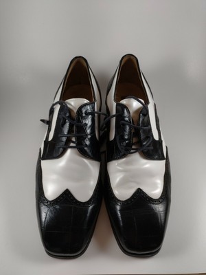 black and white florsheim shoes