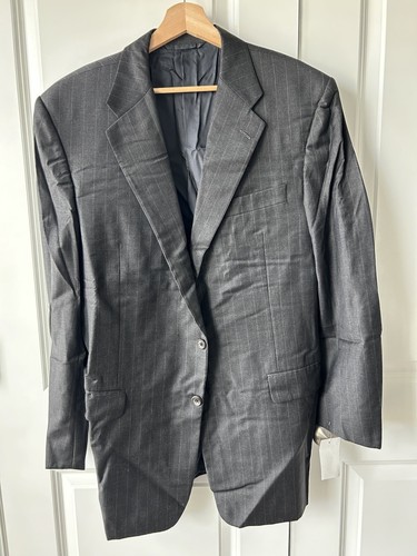 Hickey Freeman Mens 42R Pinstripe Loro Piana Super 120s Tasmanian Blazer - Picture 2 of 7