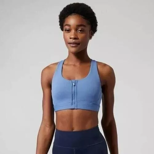 Athleta Ultimate Zip Front Bra A-C-NWT-Size XXS-Blue