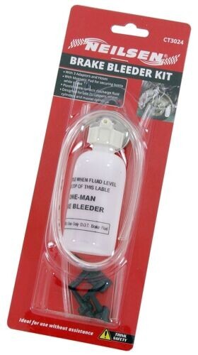 Brake Bleeder Bleed Kit 3 Adaptors & Hoses Bleed Brakes Car Van Bike Magnetic