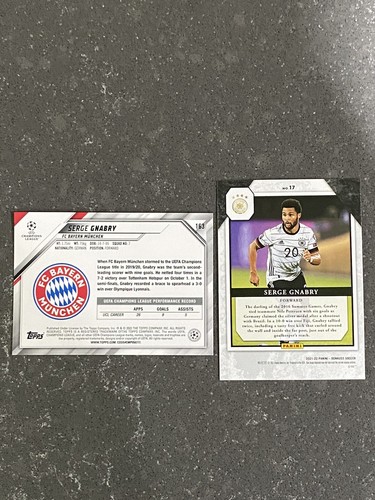 Serge Gnabry 2022 2 card lot- Topps #163 + Donruss Elite Series Press Proof #17 - Picture 2 of 2