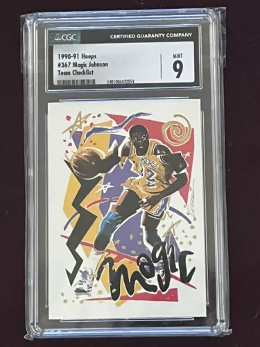1990-91 Hoops- Magic Johnson - #367 Lakers - CGC 9