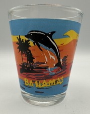 Bahamas Dolphins Shot Glass 2 Oz. (Great Condition)