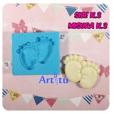 Stampo in silicone piedini uniti neonato misura n3 per decorazioni bomboniere