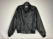 VTG SWINGSTER Zip Member Only Style JACKET Size XL Bomber Coaches Black USA MADE