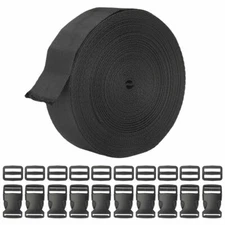 1 Inch 11 Yards Nylon Webbing Strap With 10PC Plastic Buckle + 10PC Side Release