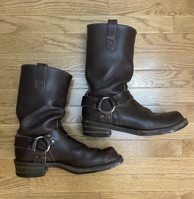 Wesco Harness Boots Brown Men’s D Leather Boss Biker Motorcycle USA 
