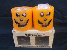 Harry and David Halloween Wax Candle JOL Tealight Holders