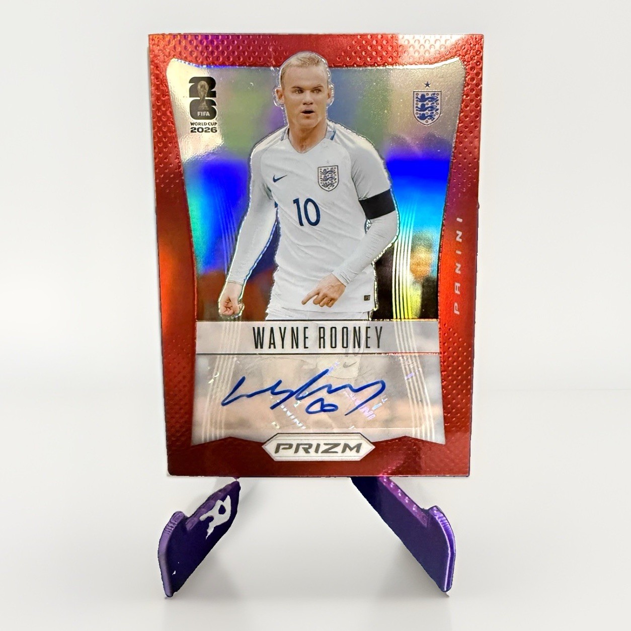2026 Panini Prizm FIFA World Cup Wayne Rooney England Signed Auto Red /49