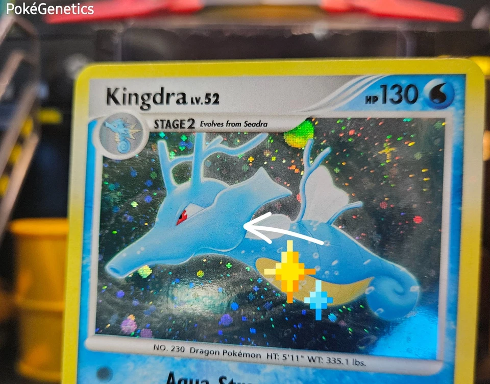 Kingdra Swirl Holo Bleed Error Legends Awakened Pokémon TCG Diamond & Pearl Rare - Image 2 of 4