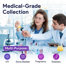 Sterile Urine Specimen Cups with Lids 2PK - 4 Oz. Sample Urine Cups for Spec...