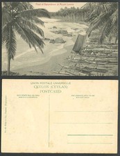 Ceylon Old Postcard Fleet of Katamaran Boats - Mount Lavinia Hotel Beach Colombo