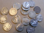 Mixed Dates Lot of 17 Nickels, 12 Buffalos, 4 V Nickels,1 Jefferson