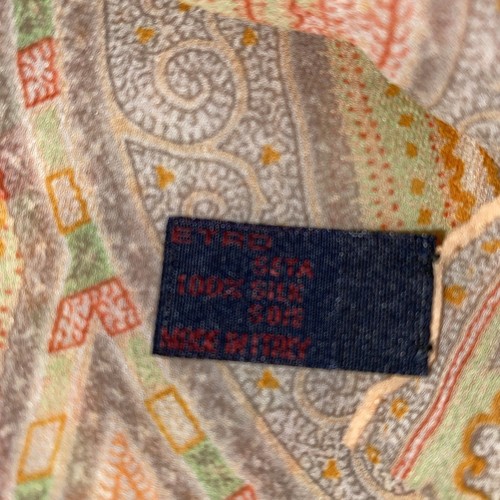 ETRO Vintage 100% Silk Chiffon Paisley Lightweight Sheer Scarf - Picture 12 of 24