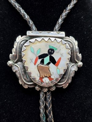 Native American Sterling Bolo Tie Of Apache Gaan dancer