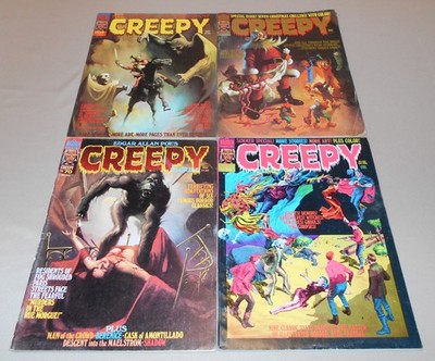 Warren Creepy Lot of 4: #s 65, 68, 70, 74 Horror Monster Mags Corben Wrightson