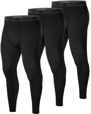 3 Pack Men's Compression Pants, Athletic Leggings Base Layer, Cool Dry Workou...