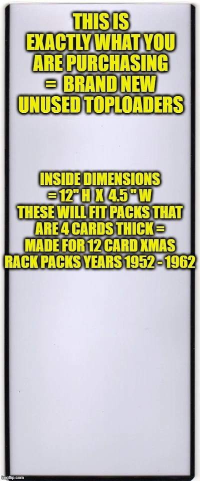 Toploaders paquete de 5 = NAVIDAD-NAVIDAD-VACACIONES RACK PACK TOPLOADERS 1952-1962!! Foto 2 de 3